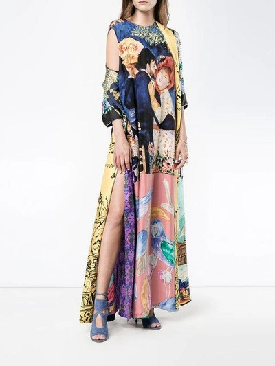 Shop Rianna + Nina Seidenkimono Mit Blumen-print - Mehrfarbig In Multicolour