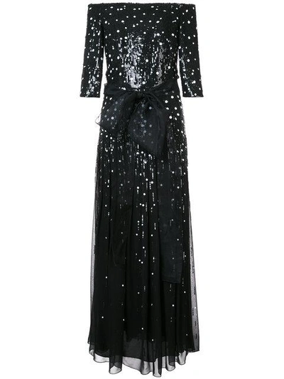 Shop Carolina Herrera Pailette Sequinned Gown - Black