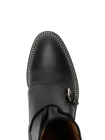 Shop Givenchy Black Monk Strap Leather Ankle Boots