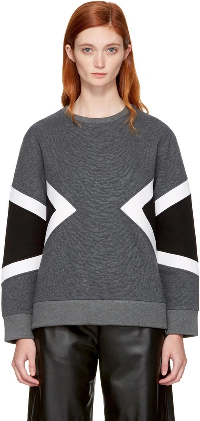 Shop Neil Barrett Grey Zebra Modernist Sweatshirt