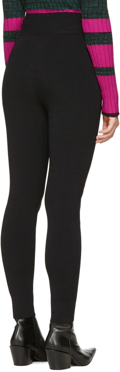 Shop Proenza Schouler Black Knit Leggings In 00200 Black