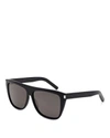 Saint Laurent Men's Flat Top Square Sunglasses, 59mm In Black Smoke