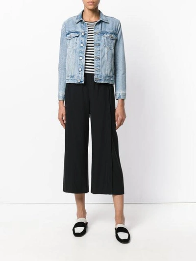 Shop Helmut Lang Wide-legged Cropped Trousers