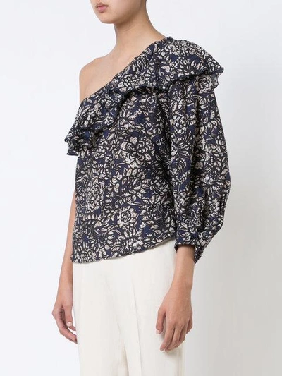 Shop Apiece Apart One Shoulder Printed Blouse