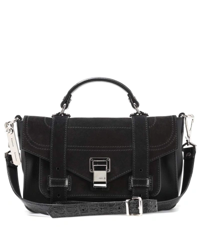Shop Proenza Schouler Ps1+ Tiny Leather And Suede Shoulder Bag