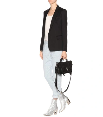Shop Proenza Schouler Ps1+ Tiny Leather And Suede Shoulder Bag