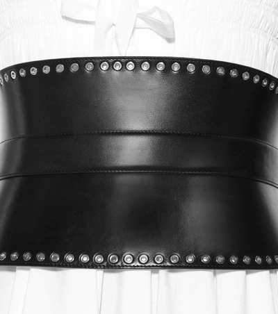 Shop Alexander Mcqueen Studded Leather Corset Belt In Black