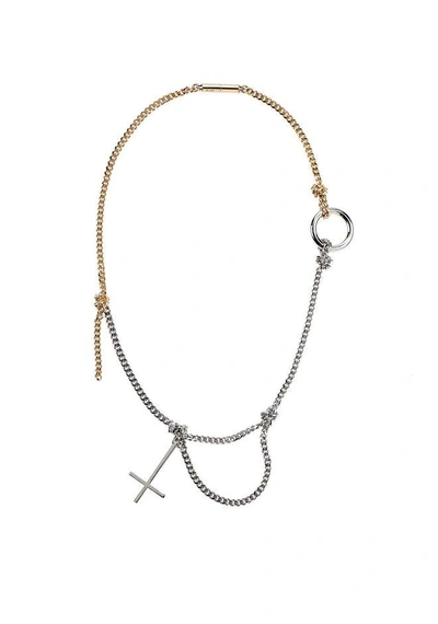 Shop Alexander Wang Cross Necklace In Gold