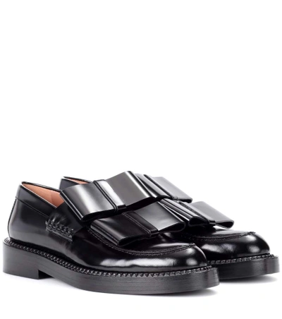 Shop Marni Glossed-leather Loafers In Llack