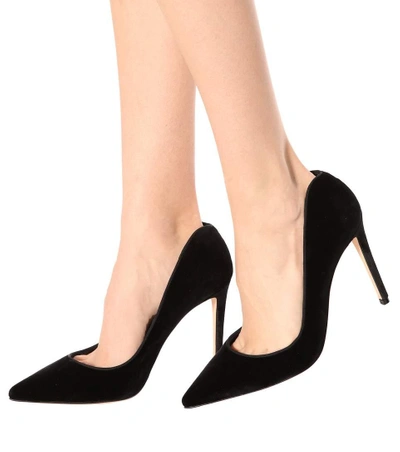 Shop Alexander Mcqueen Velvet Pumps In Black