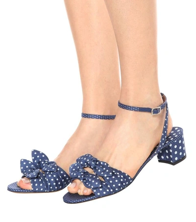 Shop Tabitha Simmons Eloy Polka Sandals In Eavy-white Polka Dots