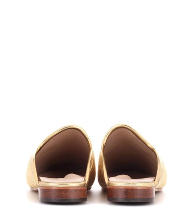 Shop Carrie Forbes Raffia Slippers In Gold