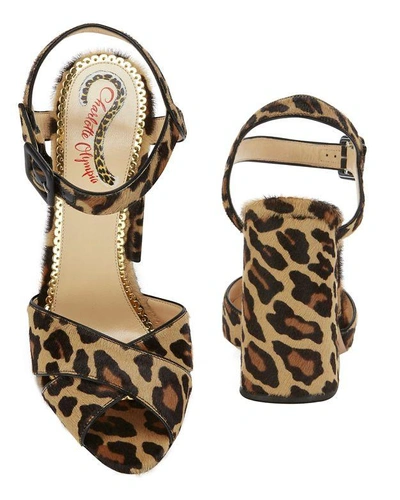 Shop Charlotte Olympia Emma Haircalf Leopard Sandals