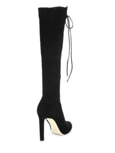 Shop Jimmy Choo Desiree 100 Lace-up Cashmere Suede Boots In Black