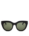 Le Specs Air Heart Cat-eye Acetate And Gold-tone Sunglasses In Black/gold/khaki Solid