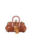 COACH COLORBLOCK WIDE EMBROIDERED LEATHER KISS-LOCK SATCHEL BAG,PROD201060092