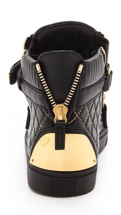 Shop Giuseppe Zanotti Leather Sneakers In Black