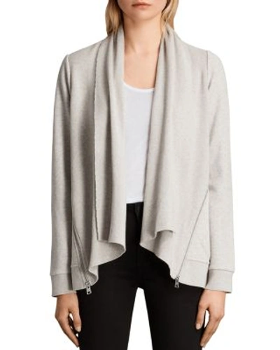 Allsaints Front Cardigan In Pale Grey