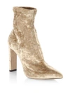 JIMMY CHOO Louella 85 Crushed Stretch Velvet Point Toe Booties