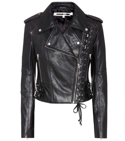 Shop Mcq By Alexander Mcqueen Leather Biker Jacket In Llack