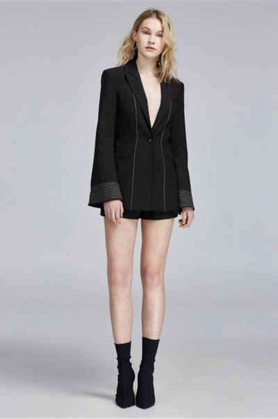 Shop C/meo Collective Long Gone Contrast Blazer In Black W White