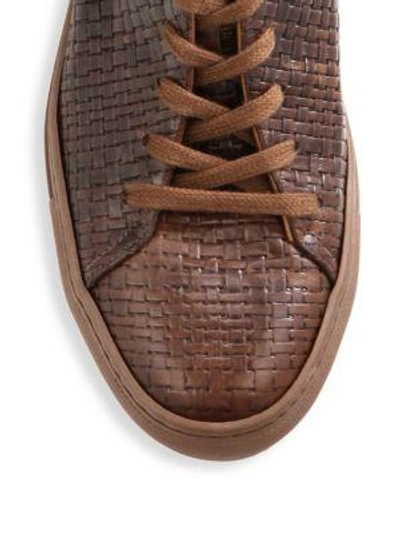 Shop Aquatalia Alaric Weatherproof Leather Sneakers In Brown