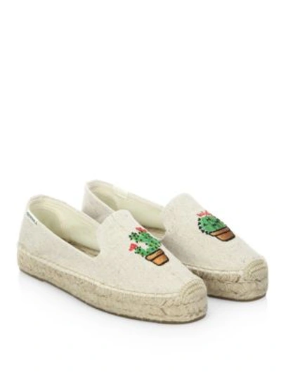 Shop Soludos Cactus Canvas Platform Espadrilles In Sand