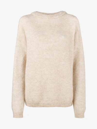 Shop Acne Studios Dramatic Knitted Jumper In Nude/neutrals