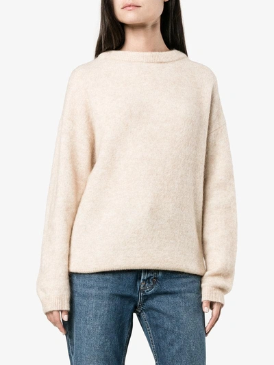 Shop Acne Studios Dramatic Knitted Jumper In Nude/neutrals