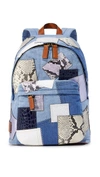 MARC JACOBS DENIM PATCHWORK BIKER BACKPACK