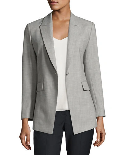 Theory Etiennette Continuous Long-line Blazer In Jet Melange