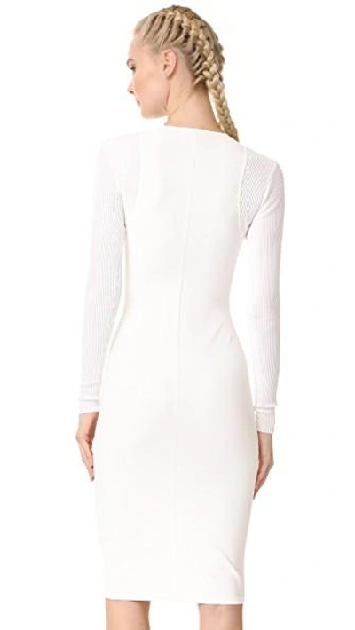 Shop Narciso Rodriguez Long Sleeve Dress In White
