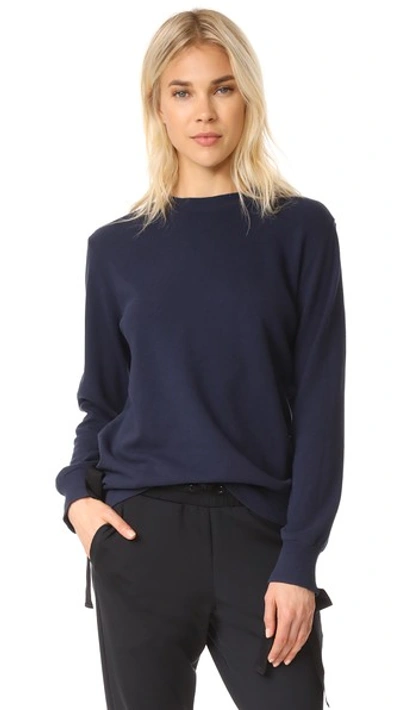 Shop Clu Tie Detailed Pullover In Navy