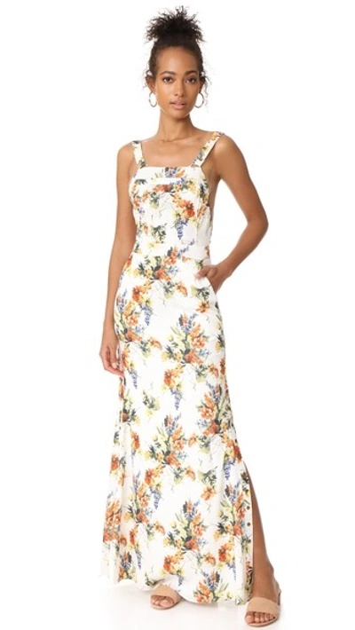 Haute Hippie Floral-print Overall Silk Gown, Multi In Mini Summer Garden