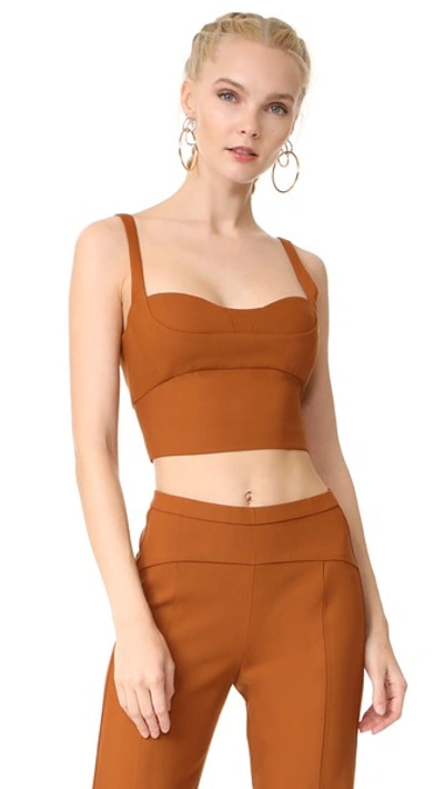 Narciso Rodriguez Sleeveless Crop Top In Copper