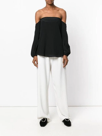 Shop Theory Cold Shoulder Blouse In Black