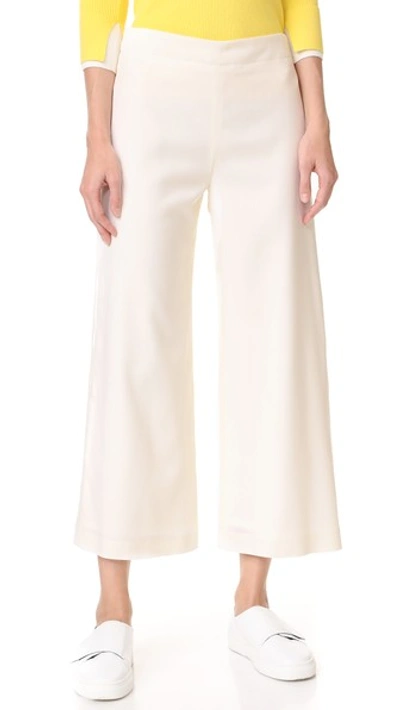 Adam Lippes Cropped Pants With Patch Pockets In Ivory