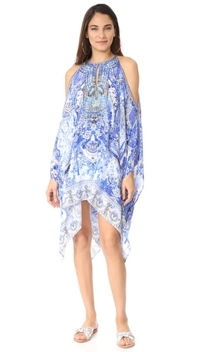 Camilla Chinese Whispers Embellished Printed Silk Crepe De Chine Kaftan In Poets Sanctuary