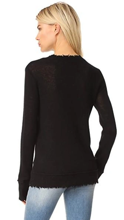 Shop R13 Distressed Edge Cashmere Sweater In Black