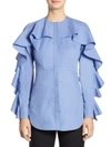 SARA BATTAGLIA Ruffled Cotton Blouse