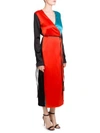 ATTICO Colorblock Tie-Front Robe Dress
