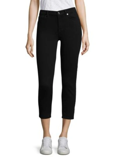 7 For All Mankind Kimmie Cropped Straight-leg Jeans, B(air) Black In Bair Black