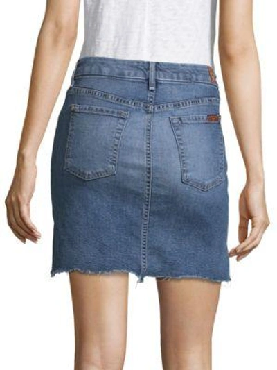 Shop 7 For All Mankind Step-hem Denim Skirt In Vintage Air Classic