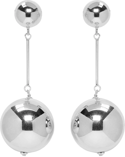 Shop Jw Anderson Silver Sphere Drop Earrings In 920 Silver