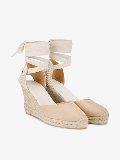 Shop Soludos Gladiator Wedge Sandals In Beige