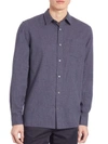 Vince Double Weave Melrose Shirt In Heather Coastal