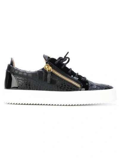 Shop Giuseppe Zanotti Frankie Sneakers In Black