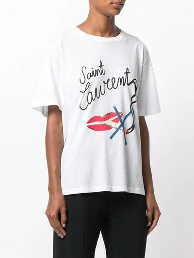 Shop Saint Laurent Bouche  Boyfriend T In White