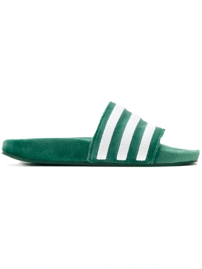 Adidas Originals Classic Slider Sandals In Green
