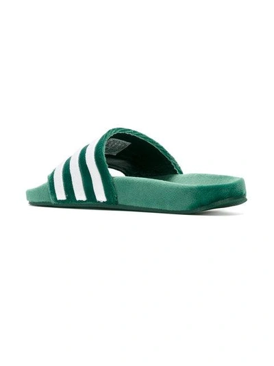 Shop Adidas Originals Classic Slider Sandals In Green